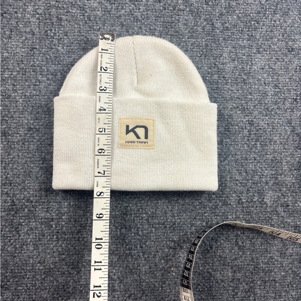 KARI TRAA Women’s Cream White Rothe Cuffed Beanie One Size Fits Most - Picture 6 of 7